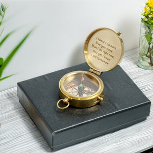 Personalized Engraved Bronze Compass - Handmade 7 years Anniversary Gift for Couples | Custom Name, Date - Gpb26266