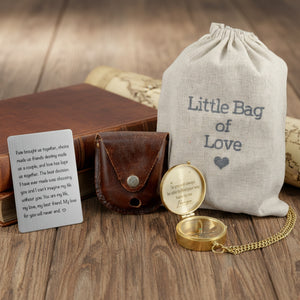 Personalized Compass Gift Romantic Gift For Couples, Long Distance Love, Valentine Gift For Husband & Wife - Gpb14002