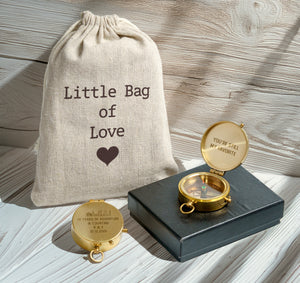 Personalized Engraved Bronze Compass - Handmade 10 years Anniversary Gift for Couples | Custom Name, Date - Gpb26257