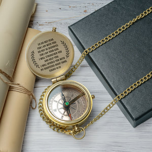 One Step with Faith, Forever Guided - I Will Strengthen You And Help You - Baptism & Communion Compass - Gpb16090