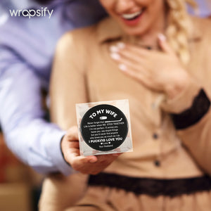Personalized Hockey Puck - Hockey - To My Wife - Life Is Better When We Stick Together - Gai15011