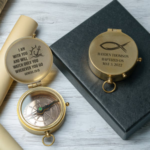 One Step with Faith, Forever Guided - I Am With You - Baptism & Communion Compass - Gpb16095
