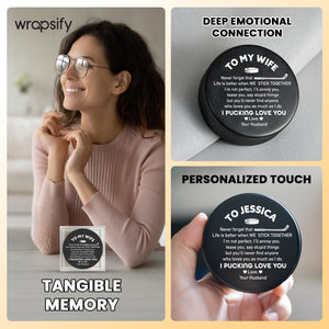 Personalized Hockey Puck - Hockey - To My Wife - Life Is Better When We Stick Together - Gai15011