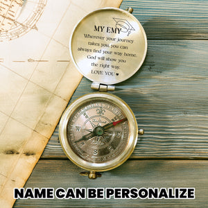 Personalized Engraved Compass - Family - To My Grandson - God Will Show You The Right Way - Gpb22019