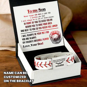 Personalized Baseball Bracelet For Son From Dad - Gbzj16002