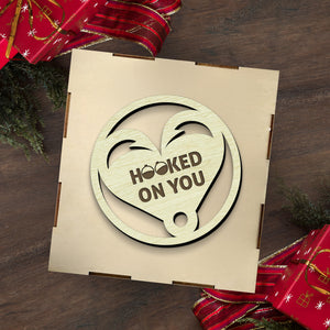 Personalized Wooden Ornament Car Accessories - Fishing - To My Wife - Hooked On You - Gap15001