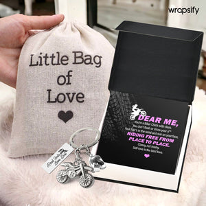 Dirt Bike Helmet Keychain - Biker - To Myself - Riding Free From Place To Place - Gkey34004