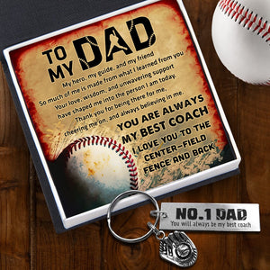 Baseball Glove Keychain - Baseball - To My Dad - So Much Of Me Is Made From What I Learned From You - Gkax18025