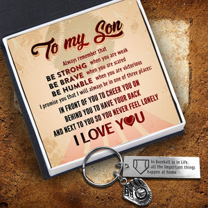 Baseball Glove Keychain - Baseball - To My Son - Be Humble When You Are Victorious - Gkax16014