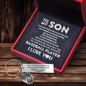 Baseball Glove Keychain - Baseball - To My Son - Just Go Forth And Aim For The Skies - Gkax16015