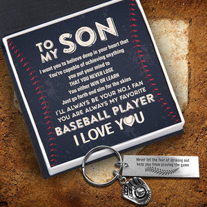 Baseball Glove Keychain - Baseball - To My Son - Just Go Forth And Aim For The Skies - Gkax16015