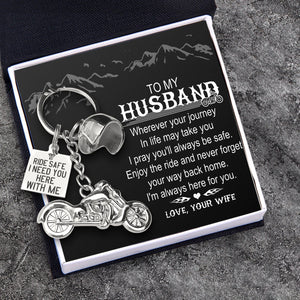 Classic Bike Keychain - Biker - To My Husband - Ride Safe - Gkt14018