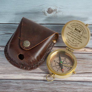 Personalized Engraved Compass - Family - To My Granddaughter - From Grandpa - I Pray You'll Always Be Safe - Gpb23003