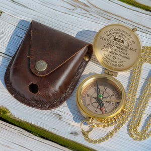 Personalized Engraved Compass - Family - To My Granddaughter - From Grandpa - I Pray You'll Always Be Safe - Gpb23003