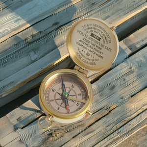 Personalized Engraved Compass - Family - To My Granddaughter - From Grandpa - I Pray You'll Always Be Safe - Gpb23003