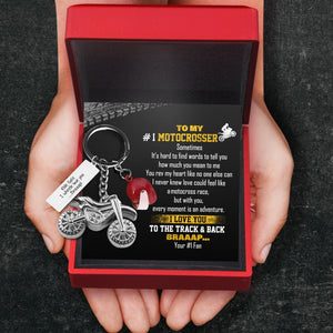 Dirt Bike Helmet Keychain - Biker - To My #1 Motocrosser - I Love You To The Track & Back - Gkey26001