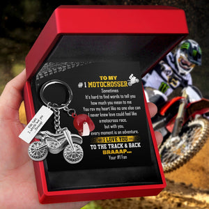 Dirt Bike Helmet Keychain - Biker - To My #1 Motocrosser - I Love You To The Track & Back - Gkey26001