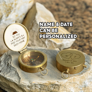 Personalized Compass - Valentine, Anniversary, Romantic Gift For Couple - So Even From Miles Away, Your Love Still Guides Them Home - Gpb26255