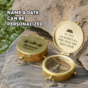 Personalized Compass Gift For The Outdoorsy Man - So Even From Miles Away, Your Love Still Guides Them Home - Gpb26254