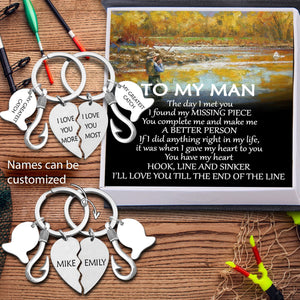 Fishing Heart Puzzle Keychains - Fishing - To My Man - I'll Love You Till The End Of The Life - Gkbn26004