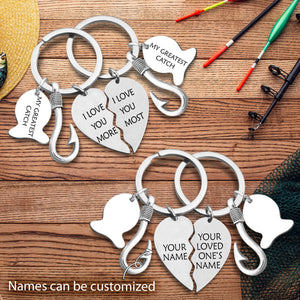 Fishing Heart Puzzle Keychains - Fishing - To My Man - I'll Love You Till The End Of The Life - Gkbn26004