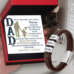 Leather Bracelet - Family - To My Dad - I Love You Dad Forever & Always - Gbzl18023