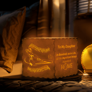Light Up Message Box - Softball - To My Daughter - All The Important Things Happen At Home - Gyl17003