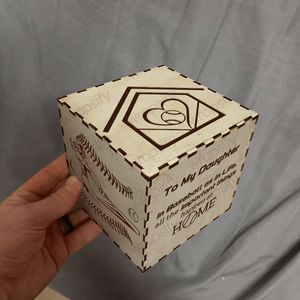 Light Up Message Box - Softball - To My Daughter - All The Important Things Happen At Home - Gyl17003