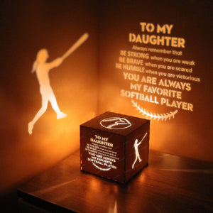 Light Up Message Box - Softball - To My Daughter - Be Strong When You Are Weak - Gyl17005