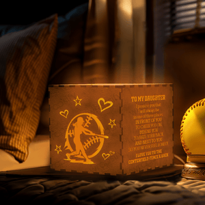 Light Up Message Box - Softball - To My Daughter - I Love You To The Centerfield-Fence Back - Gyl17004