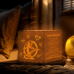 Light Up Message Box - Softball - To My Daughter - I Love You To The Centerfield-Fence Back - Gyl17004