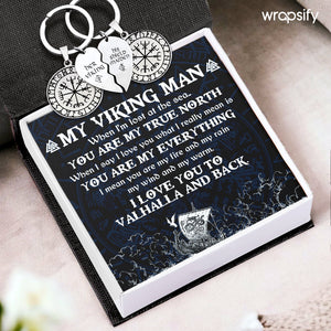 Viking Compass Couple Keychains - Viking - To My Man - You Are My Everything - Gkdl26004