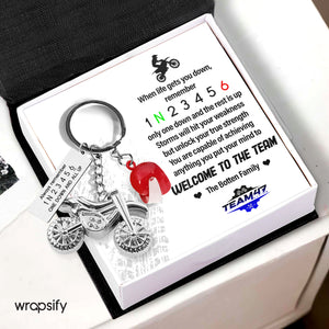 Dirt Bike Helmet Keychain - Biker - Welcome To The Team - Gkey16004