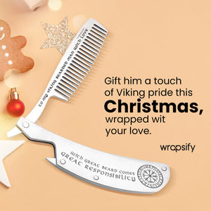 Folding Comb - To My Viking Bearded Man With Love - Gec26005