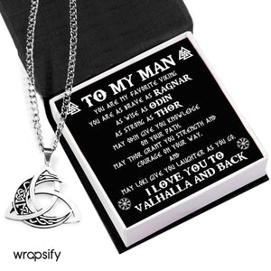 Triple Moon Necklace - Viking - To My Man - You Are As Brave As Ragnar - Gnya26004