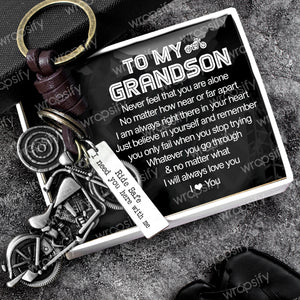 Motorcycle Keychain - Biker - To My Grandson - I Will Always Love You - Gkx22002