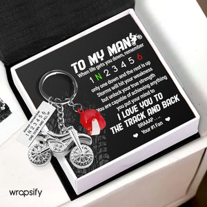 Dirt Bike Helmet Keychain - Biker - To My Man - I Love You To The Track & Back - Gkey26002