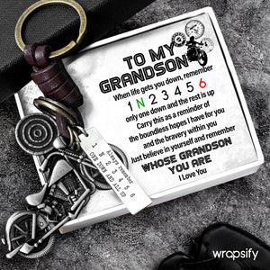 Motorcycle Keychain - Biker - To My Grandson - Just Believe In Yourself - Gkx22004