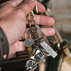 Motorcycle Keychain - Biker - To My Grandson - Ride Safe I Need You Here With Me - Gkx22003