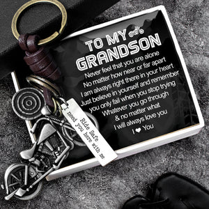 Motorcycle Keychain - Biker - To My Grandson - I Will Always Love You - Gkx22002