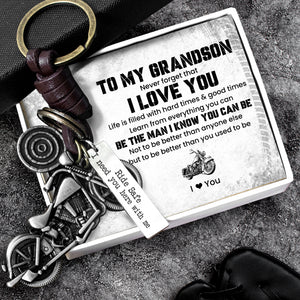Motorcycle Keychain - Biker - To My Grandson - Never Forget That I Love You - Gkx22001