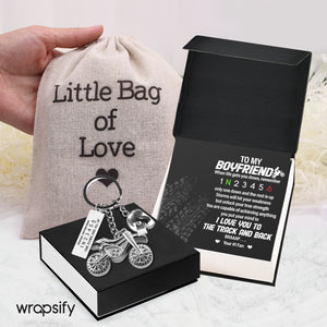 Dirt Bike Helmet Keychain - Biker - To My Boyfriend - I Love You To The Track & Back - Gkey12007