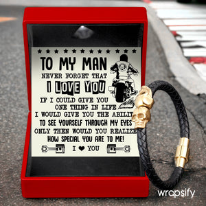Skull Cuff Bracelet - Biker - To My Man - How Special You Are To Me - Gbbh26031