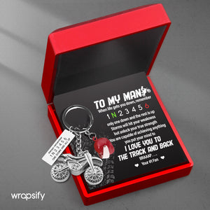Dirt Bike Helmet Keychain - Biker - To My Man - I Love You To The Track & Back - Gkey26002