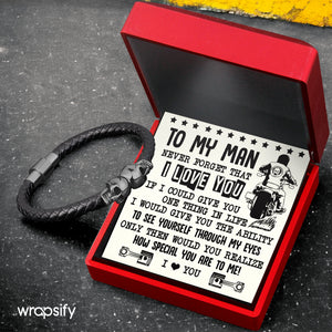 Skull Cuff Bracelet - Biker - To My Man - How Special You Are To Me - Gbbh26031