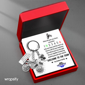 Dirt Bike Helmet Keychain - Biker - Welcome To The Team - Gkey16004
