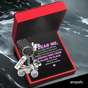 Dirt Bike Helmet Keychain - Biker - To Myself - Riding Free From Place To Place - Gkey34004