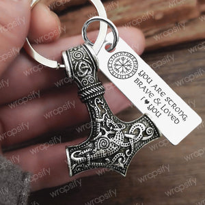 Viking Thor Keychain - Viking - To My Grandson - I Love You To Valhalla & Back - Gkbv22003
