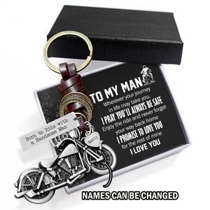 Personalized Motorcycle Keychain - Biker - To My Man - I Pray You'll Always Be Safe - Gkx26024