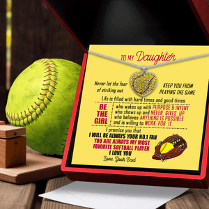 New Softball Heart Necklace - Softball - To My Daughter - Life Is Filled With Hard Times & Good Times - Gnep17029